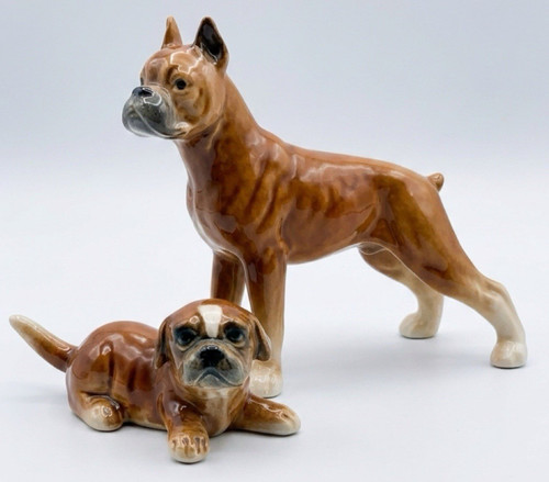 Pair vintage goebel boxer - of,